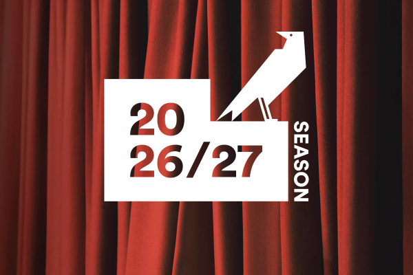 26-27 Season Badge on a red curtain background